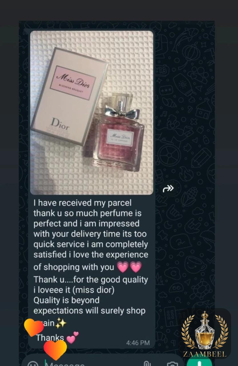 Miss Dior customer review on WhatsApp