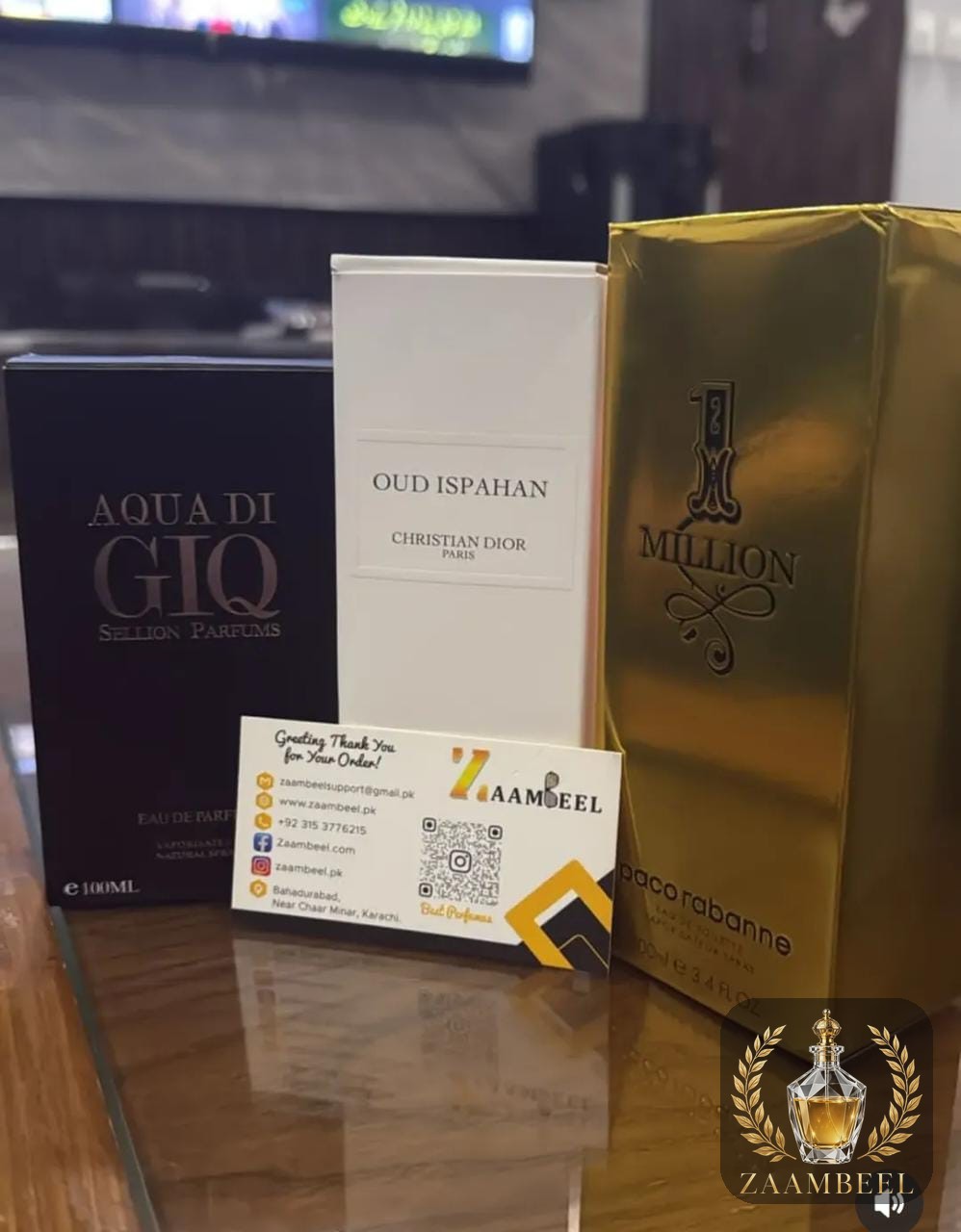 Dior Oud Ispahan and 1 Million with Zaambeel card